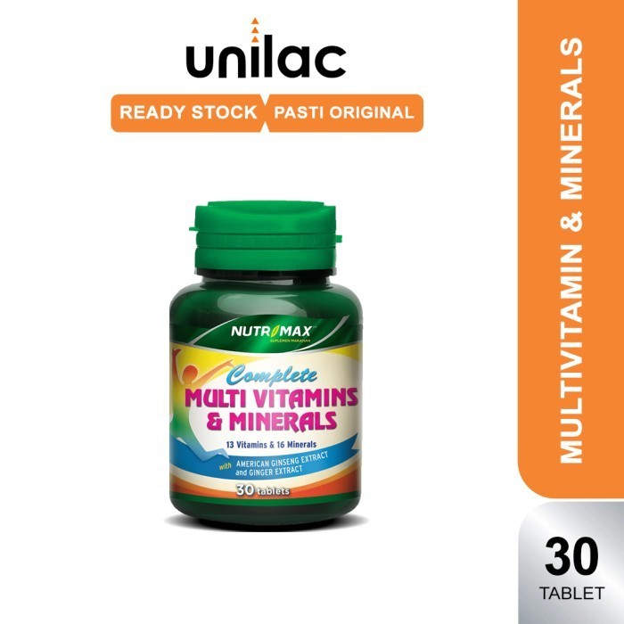 Nutrimax Complete Multivitamins Dan Minerals 30 Tablet Calcium Zinc
