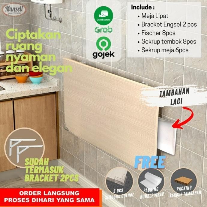 Meja Lipat Dinding gantung / Meja Gantung / Meja Komputer meja laptop