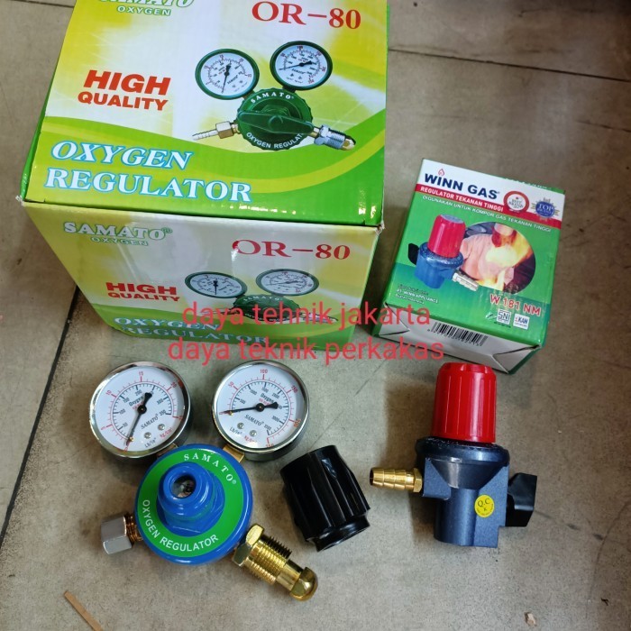 Regulato Oksigen Dan Lpg Winn Gas 2Pcs - 1 Set Regulator Las Potong