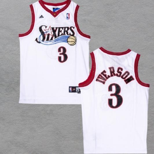 Jersey Basket Nba Baju Basket Hardwood Classics Allen Iverson Sixers