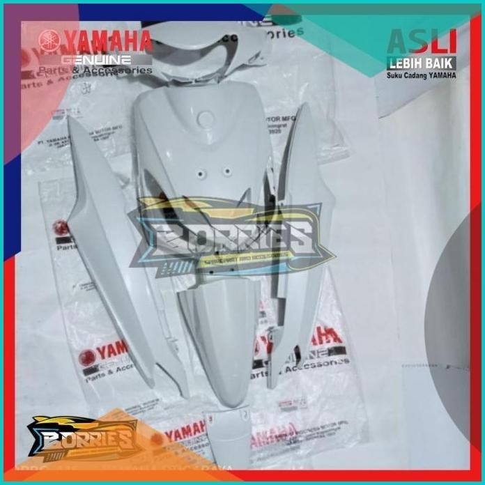 COVER BODY PAKET FULL SET BODY HALUS MIO SMILE PUTIH ORIGINAL YAMAHA 8