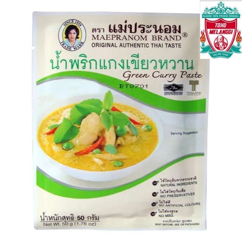 

Maepranom Mae Pranom Bumbu Instant Green Curry Paste Sauce Kari Hijau