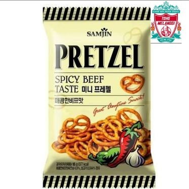 

Samjin Snack Biskuit Korea Pretzel Spicy Beef Taste | Brezel Bretzel