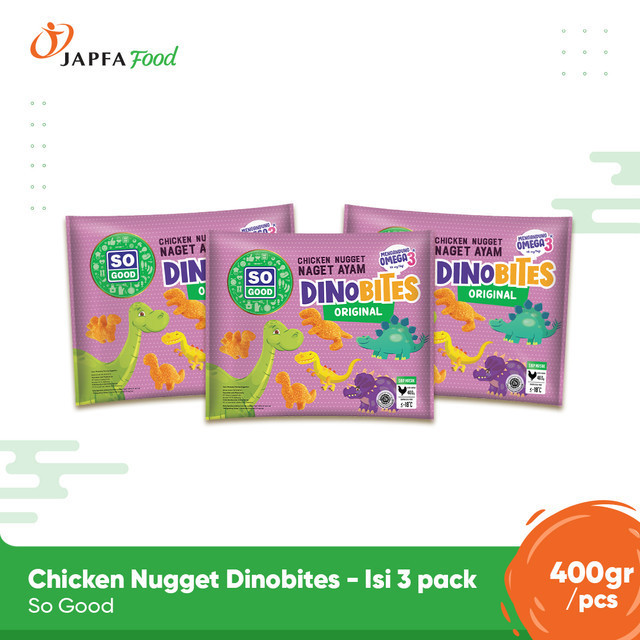 

So Good Chicken Nugget / Naget Ayam Dinobites 400gr - Isi 3 pack