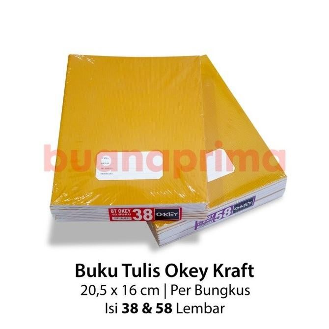 

Buku Tulis Okey Kraft 38 58 Lembar isi 10 buku Notebook Sampul Coklat