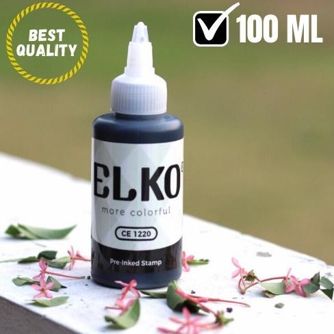 

Tinta Stempel Flash Warna Hitam Waterproof ELKO 100 ML Untuk Kertas