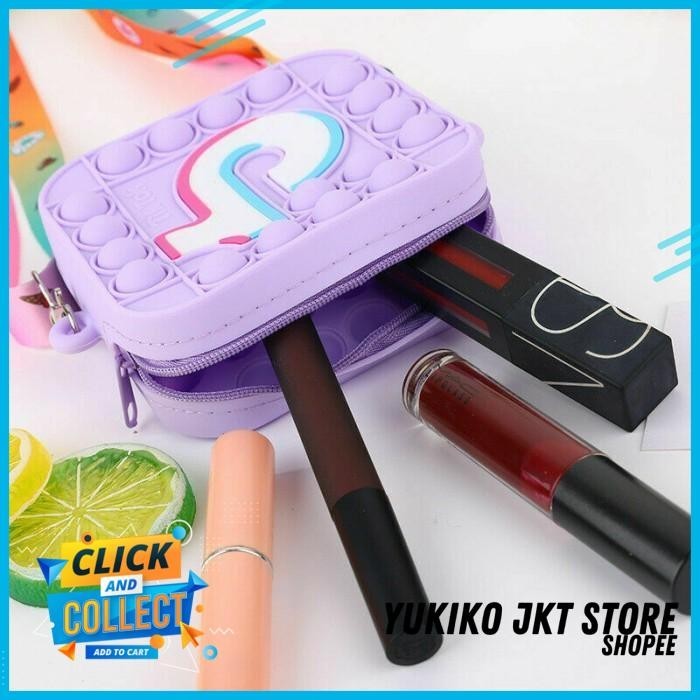 TAS SELEMPANG ANAK POP IT BAG POP ITS POPIT PUSH IT TIKTOK DOMPET MINI YUKIKO STORE VIRAL