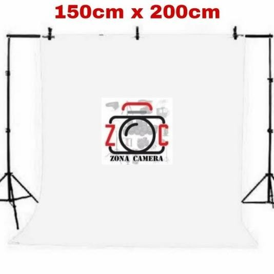 Baground Putih Polos 150X200Cm Layar Photo White Badrop Foto