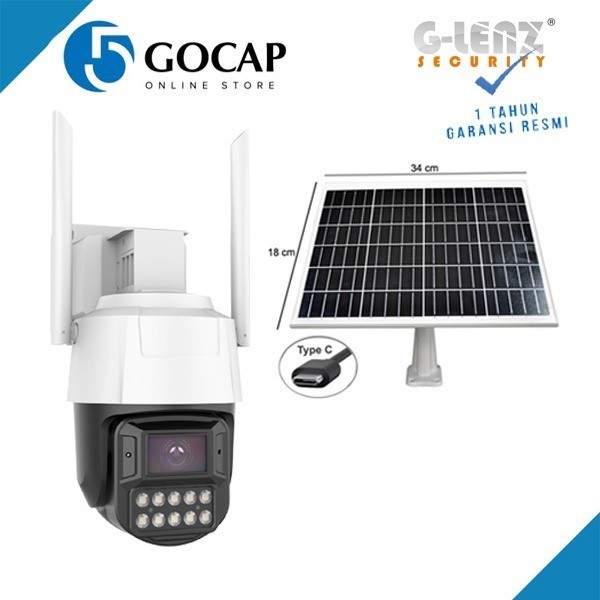 GLENZ CCTV SIMCARD 4G OUTDOOR 4MP GWIP-2300 BATTERE & SOLAR PANEL - NON MEMORY