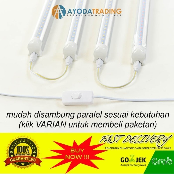 T8 Led Grow Light Lampu Tanaman Akuaponik Hidroponik White 150Cm Lampu