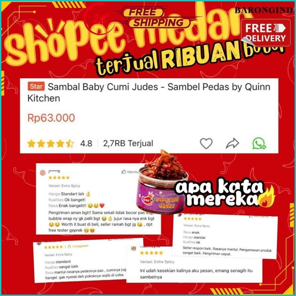 

Quinn Of Spicy Baby Cumi Judes 150G - Sambal Pedas By Kitchen Medan Terlaris