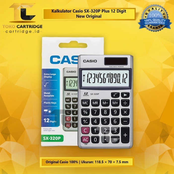 

Ready Kalkulator Saku Casio SX 320P 12 Digit Calculator Pocket New Original