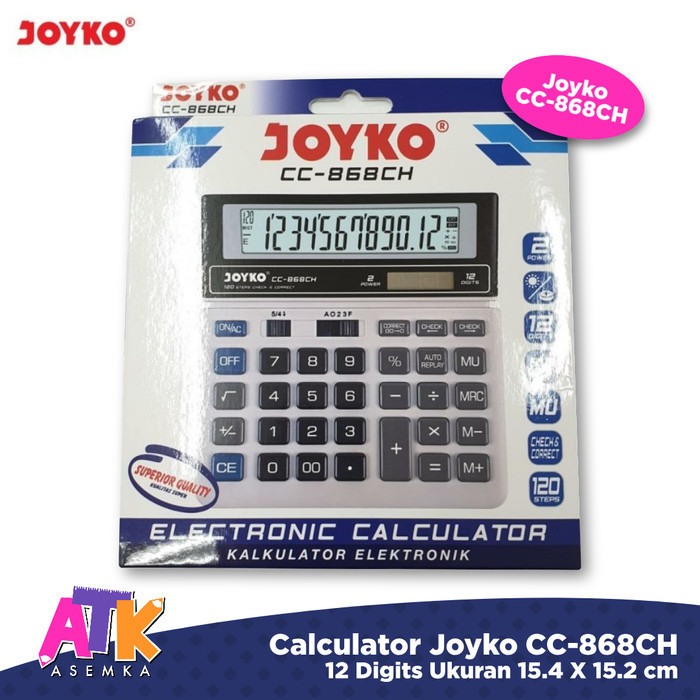 

Ready CC-868 Calculator Kalkulator Joyko 12 Digits