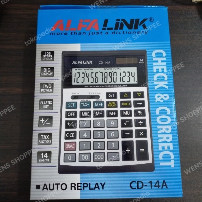 

Ready ALFALINK Kalkulator Meja Check Correct / Calculator CD-14A