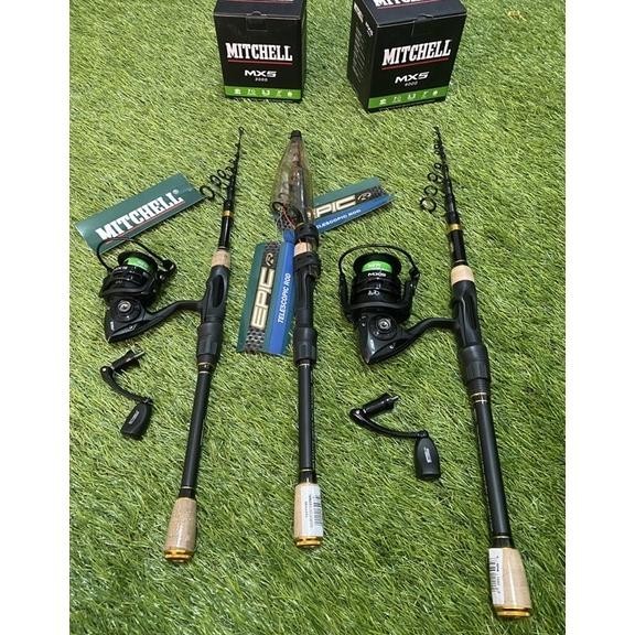 CR - PAKET COMBO EKONOMIS MITCHELL EPIC TELESKOPIK ROD DAN MITCHELL MX5 REEL TERLARIS