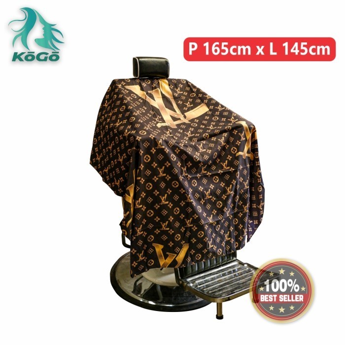 Ready CAPE / KEP / KAIN KIP / SARUNG CUKUR POTONG BARBER SALON MOTIF LV GOLD