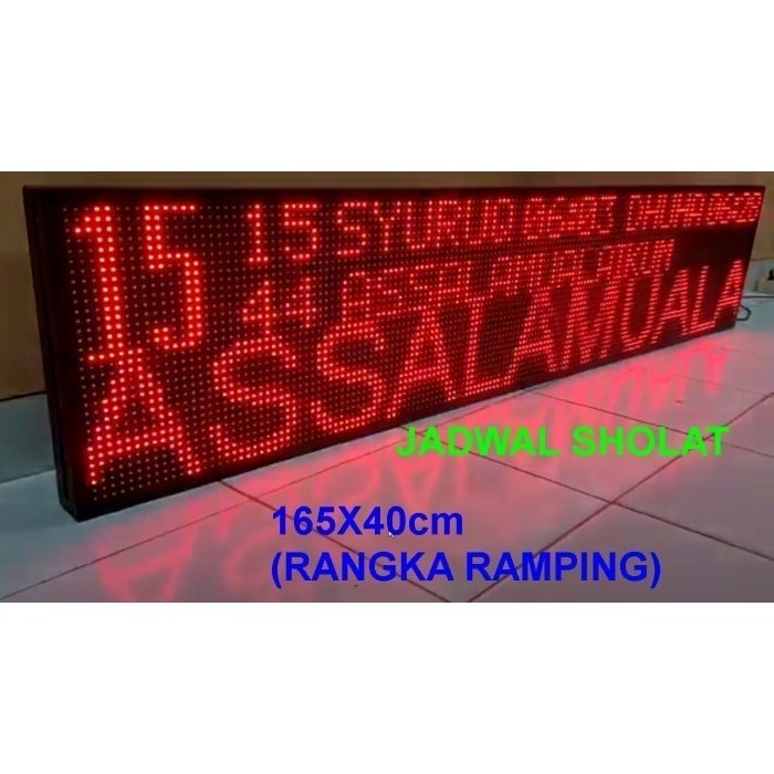 Jadwal Sholat Running Text 230X85Cm Led Running Text Abadi Wifi Plus Tartil