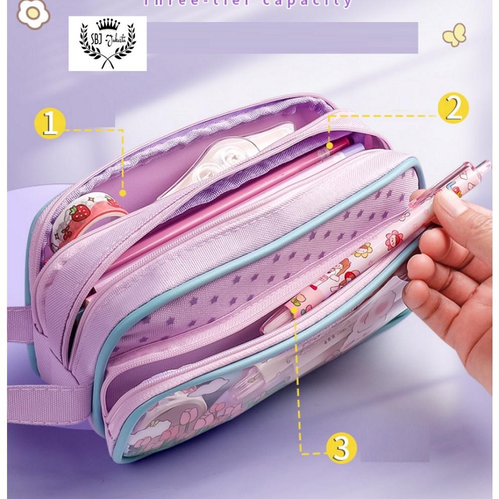 

tre-57 Tempat Pensil Kotak Pensil 3 Layer Kapa Bear Pensil Case SBJ-KP3L Viral