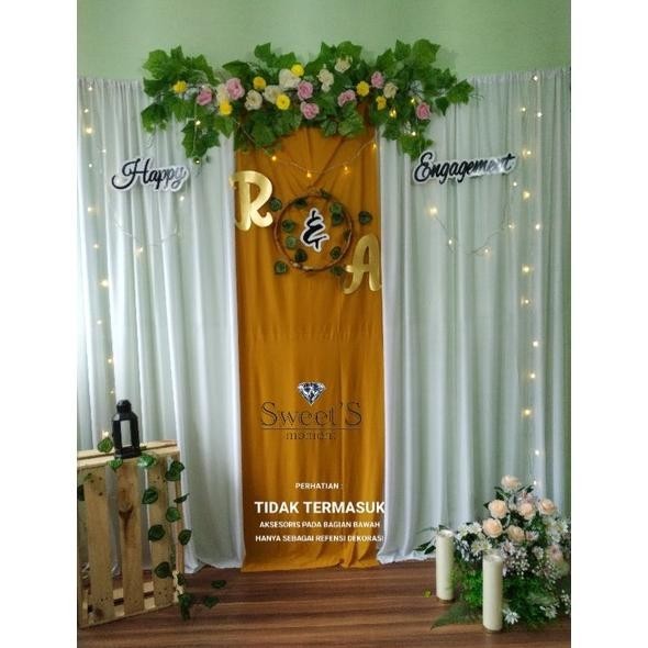 GV23 Dekorasi lamaran paket backdrop tunangan wedding akad simple ukuran 2,5 meter Terlaris