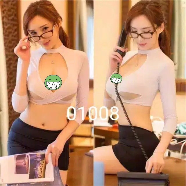 TERPERCAYA Lingerie Baju Pakaian dalam Kostum Seksi Cosplay Guru Dosen Wanita