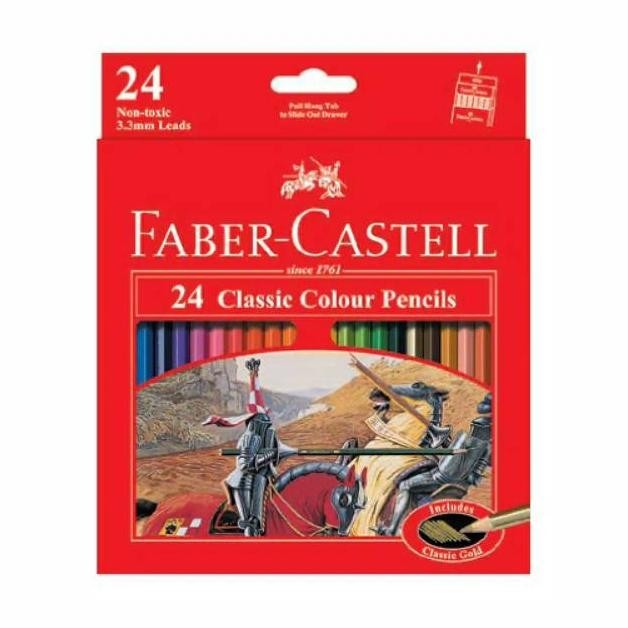 

aq-54 Pensil warna 24 Faber Castell / Classic colour 24 Warna Faber Castell Berkualitas