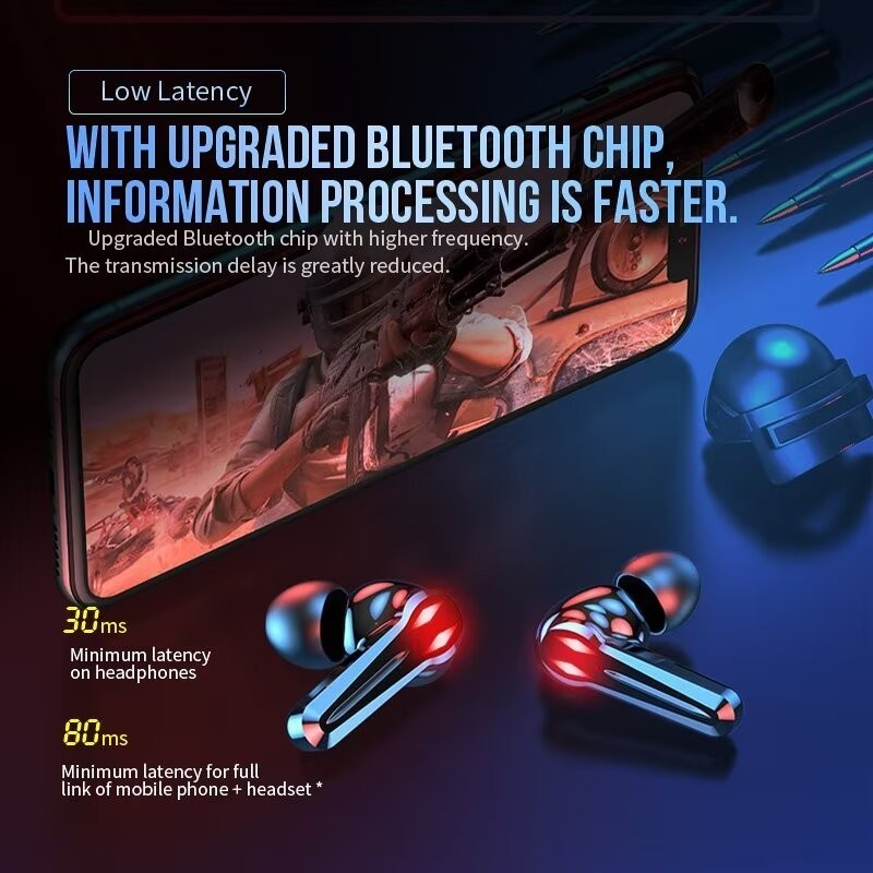 BIG SALE NEW HEADSET BLUETOOTH FULL BASS STEREO 5000MAH POWER BANK WIRELESS EARPHONE TAHAN AIR TWS