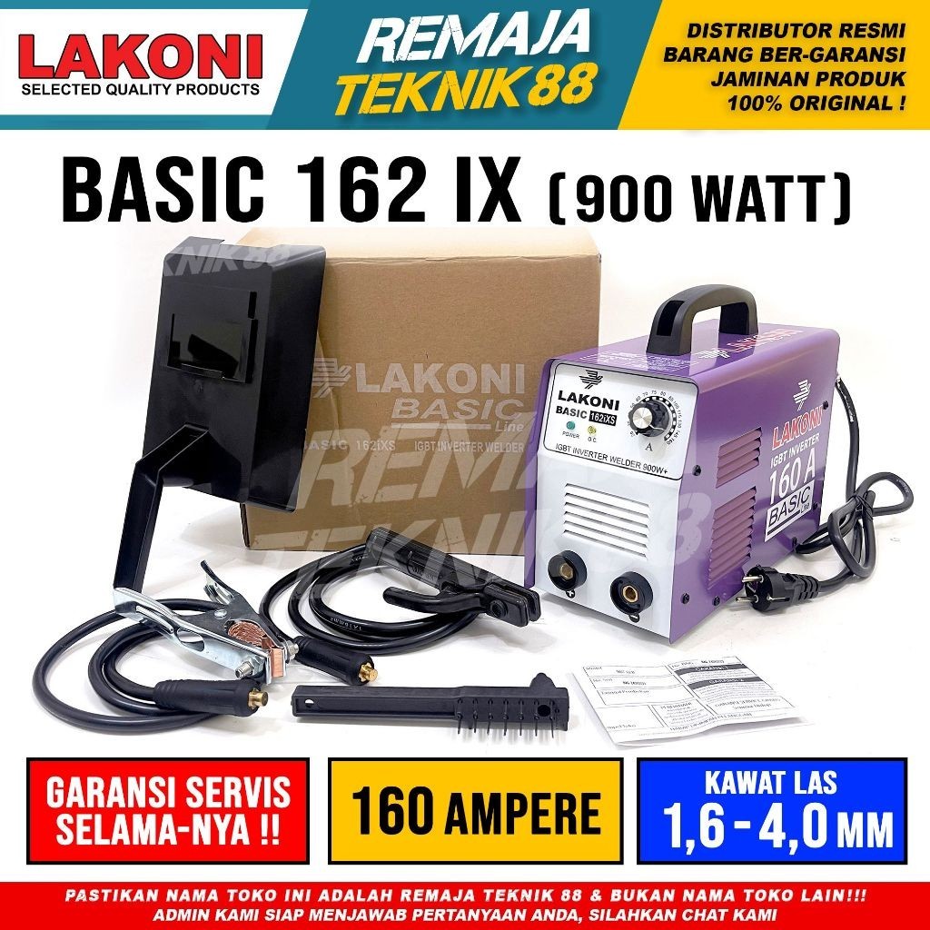 MESIN LAS TRAFO/ LAKONI BASIC 162 iXS / TRAVOLAS LISTRIK INVERTER 162iXS / PORTABLE