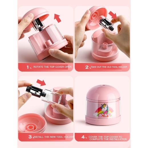 

io-98 TMDZ-Alat Tulis Listrik/Set Alat Tulis Elektrik Rautan Penghapus Vacuum Pensil Murah