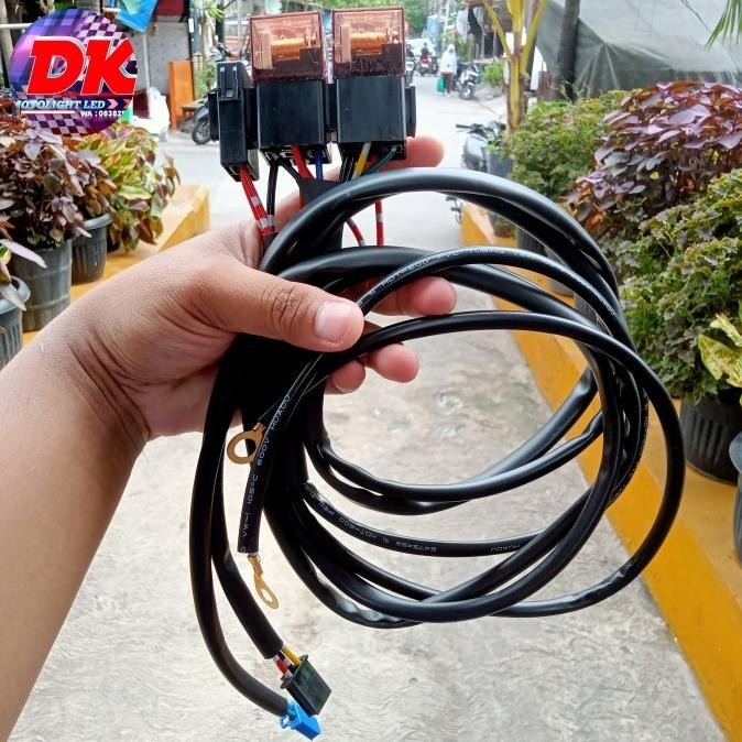 Kabel Relay Set Lampu Tembak Kabut Led Laser 2 Warna
