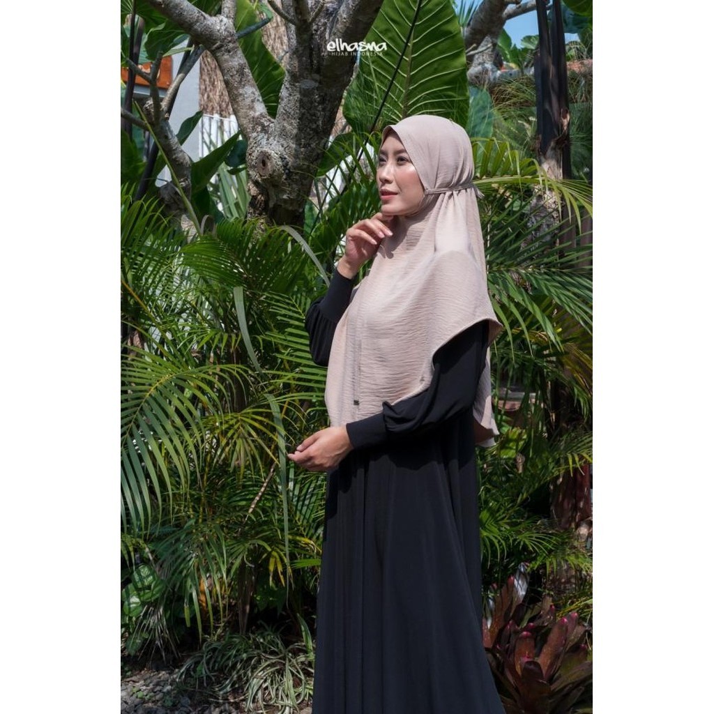 B Hafsah Non Pad Crinkle Jilbab Instan By Elhasna Hijab S004