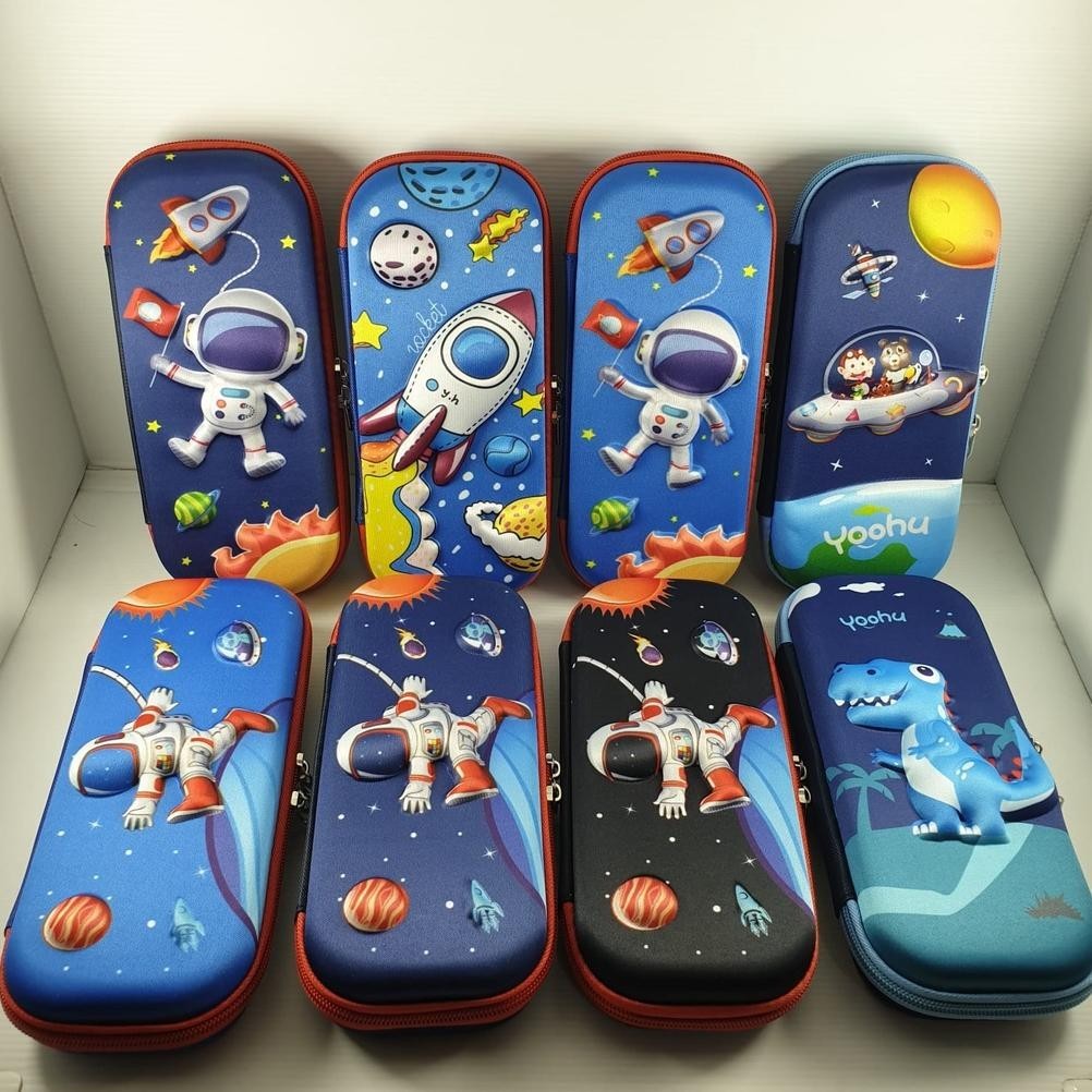 

At43 Kotak Pensil Anak sekolah 3D Tempat pensil cowok laki motif DINO ASTRONOT UNICORN cewek perempuan Original