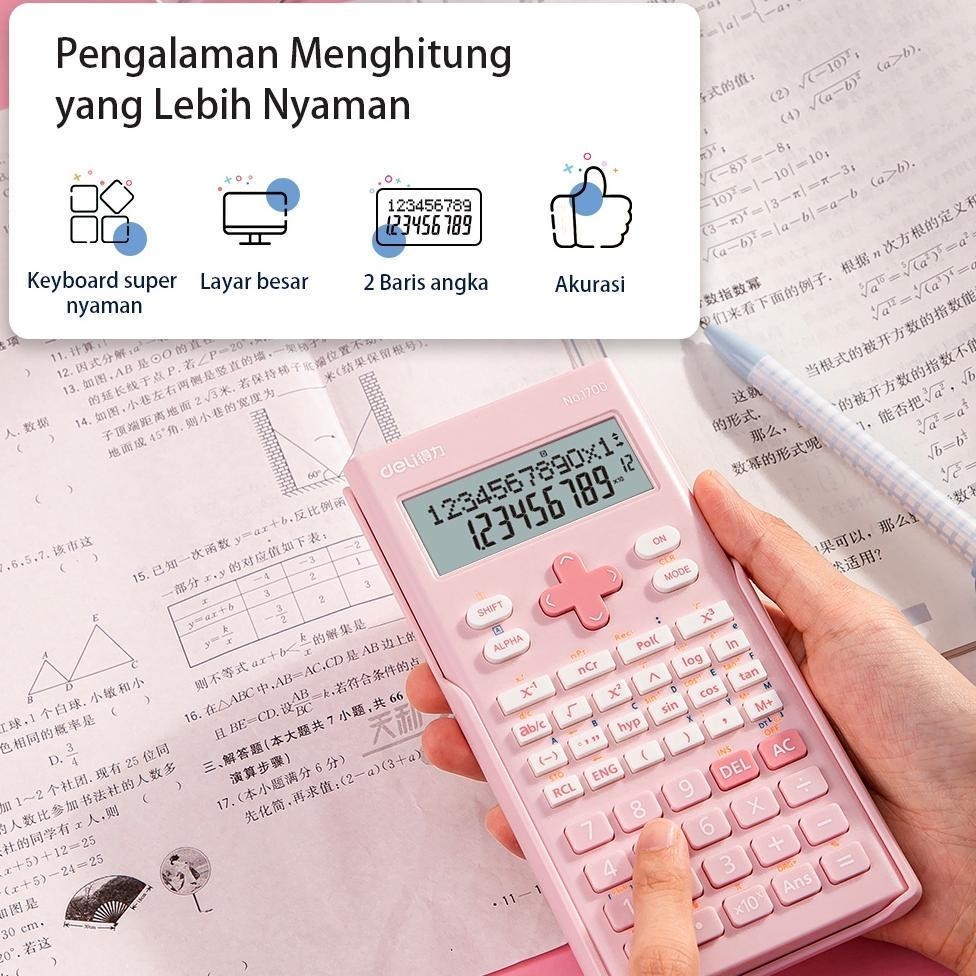 

ed-76 Deli Calculator Scientific Kalkulator 240 Fungsi Kalkulasi 3 Warna 1700 Sale