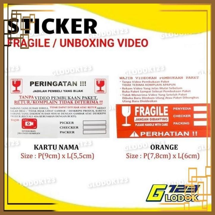 

[GLD] Stiker Label Video Unboxing Sticker Fragile Pecah Belah