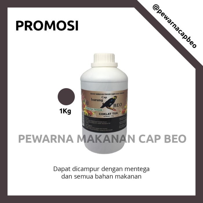 

Terlaris PEWARNA MAKANAN MURAH Warna Coklat Tua 1 kg Cap Beo SALE