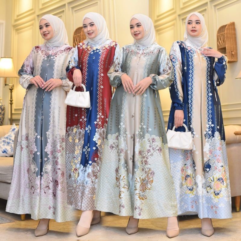 Gamis Arabian Bridesmaid Abayya Wanita Pengajian Saudi Gams Dres Polos Pesta M L Xl Xxl t Bumil/Busu