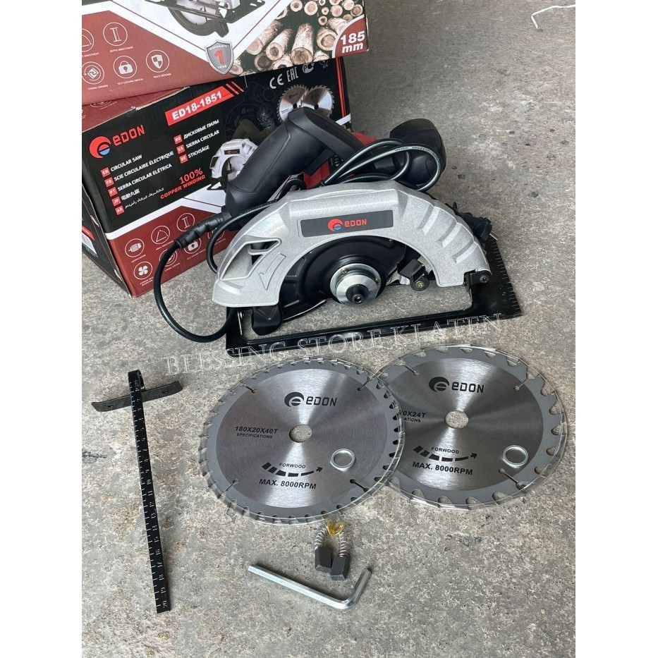 #####] MESIN GERGAJI POTONG KAYU 7 INCH EDON CIRCULAR SAW EDON ED18-1851