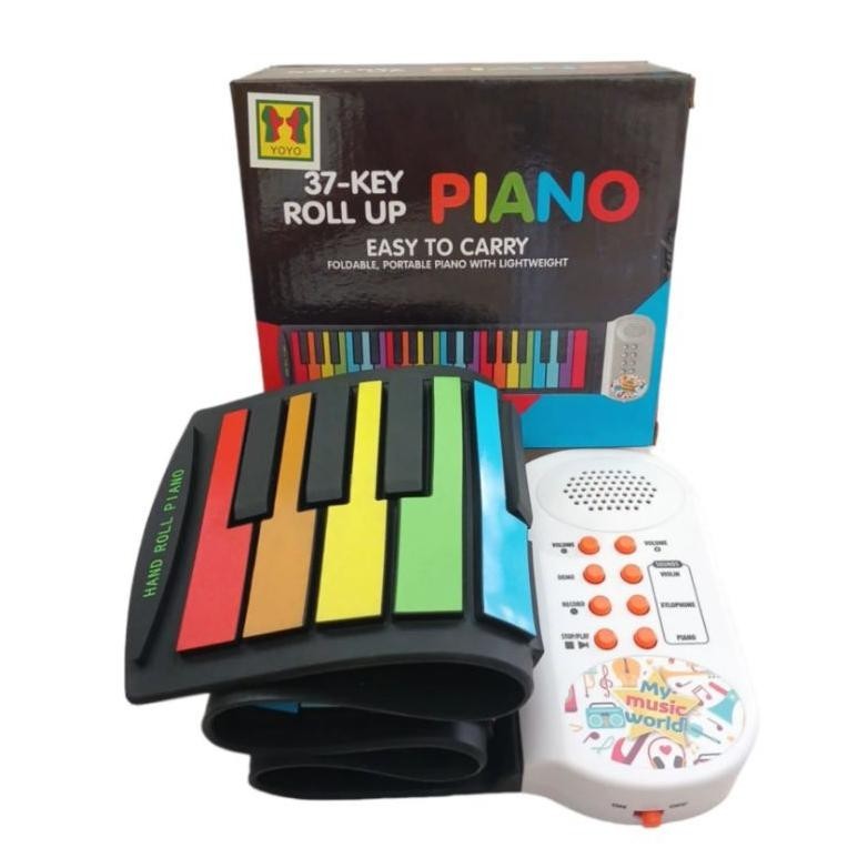(DISKON) Mainan anak alat musik roll up piano electronic 37 key piano gulung