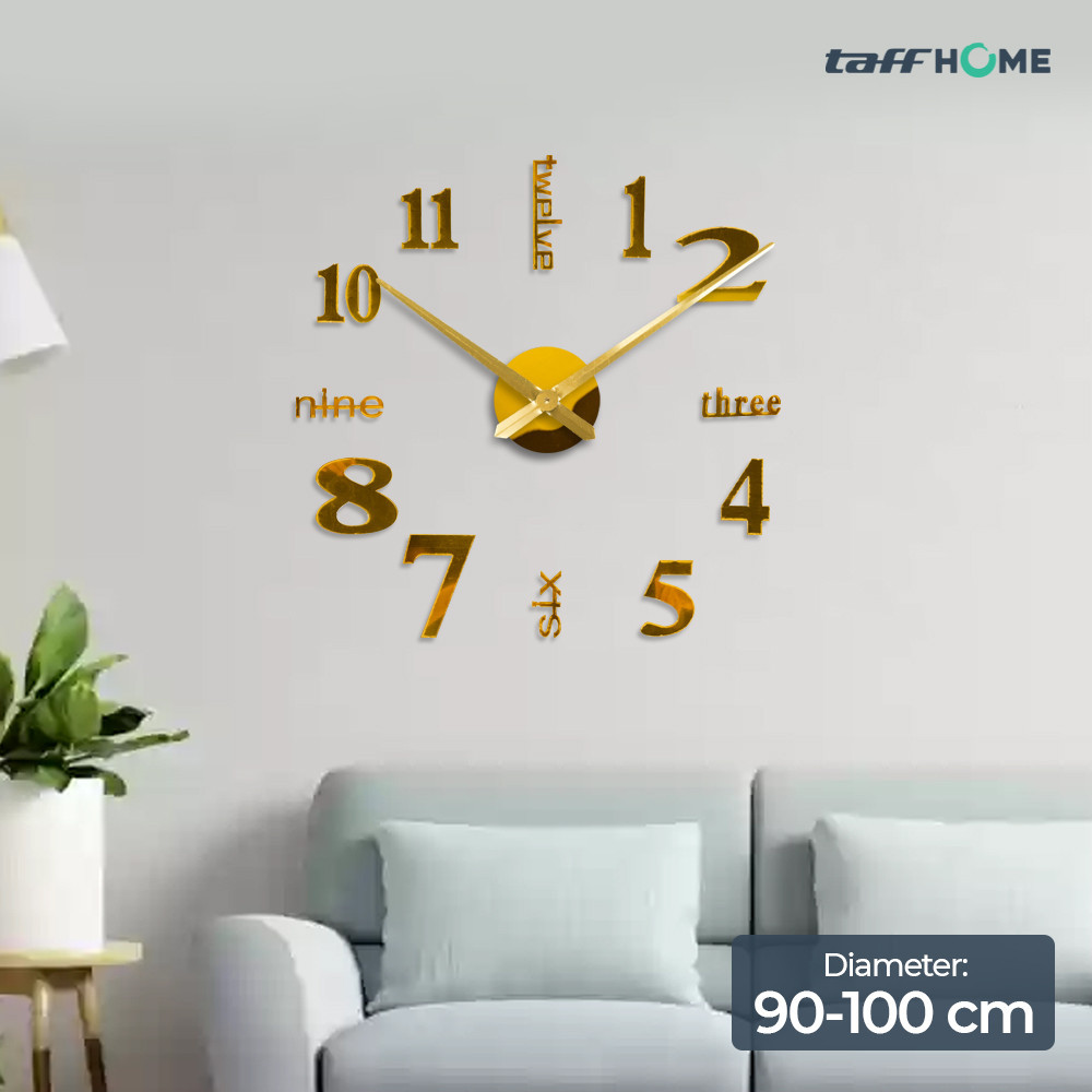 TaffHOME Jam Dinding Besar DIY 90-100cm - DIY -101/ Jam Dinding Minimalis / Jam Dinding Klasik / Jam
