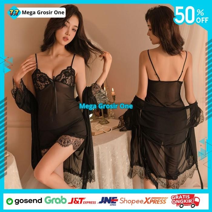 LINGERIE BAJU MALAM SEXY SEKSI KIMONO TRANSPARAN BAHU TIDUR SEKSI PREMIUM  TERJAMIN BEST