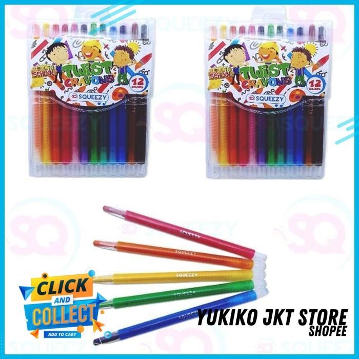

CRAYON OIL DRY PASTEL KRAYON TWIST CRAYONS PUTAR PANJANG 12 WARNA SQUEEZY POLOS TERLARIS