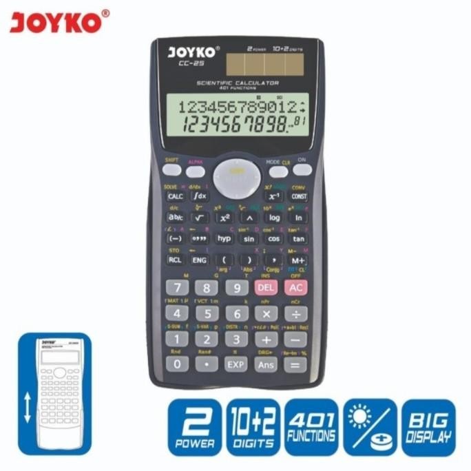 

Scientific Calculator / Kalkulator Ilmiah Joyko CC-25 / 401 functions