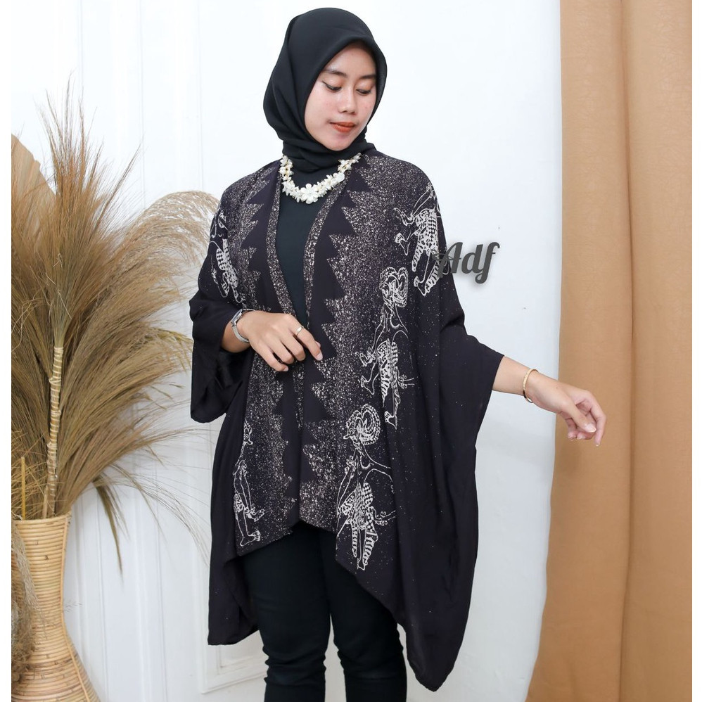 Outer Wanita Batik BAJU KONDANGAN BRIDESMAID DRESS OUTER BATIK WAYANG ABSTRAK GAMIS TERBARU OUTER