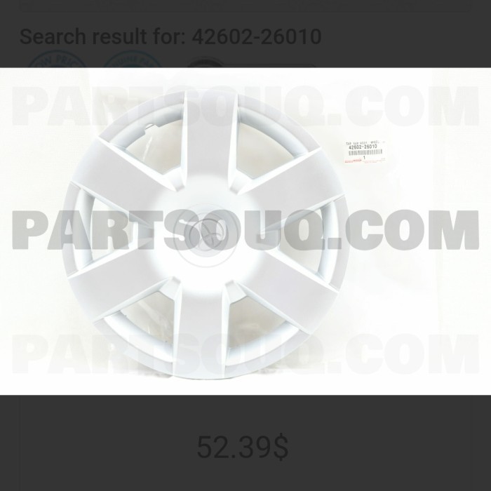 Dop Cover Roda Dop Velg Hiace Commuter Original 42602-26010 Gratis Ongkir