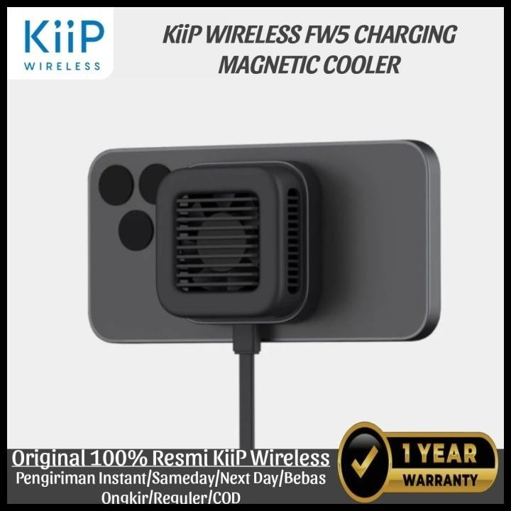 Kiip Wireless Fw5 Charging Magnetic With Fan Cooler Radiator Pendingin Hp Cooling Fan Gaming