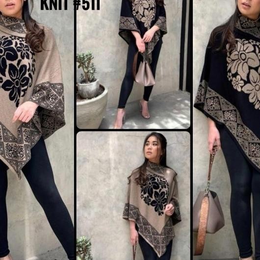 Ponco Outer Sweater Jaket Mantel Wanita Rajut