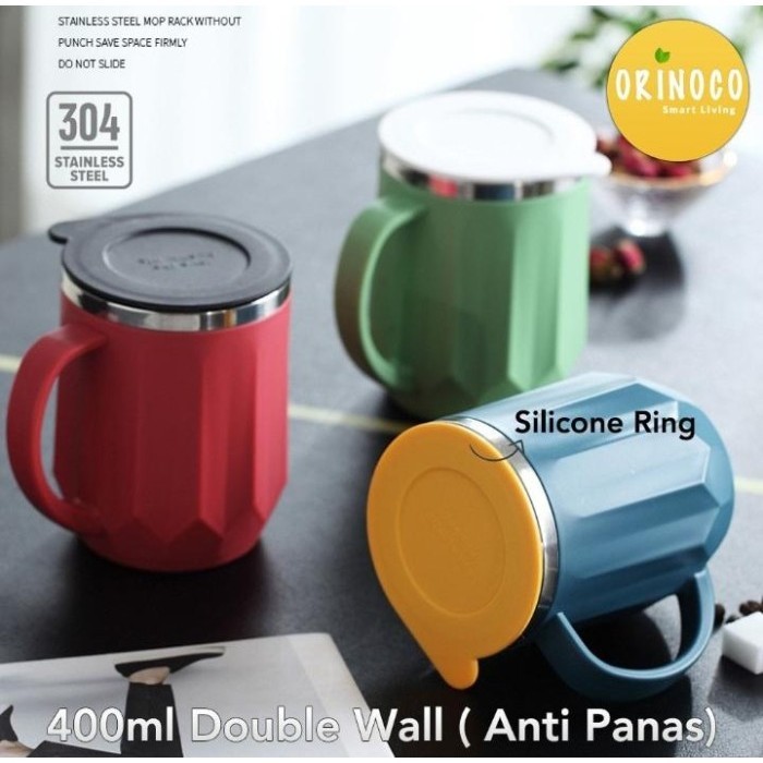 Orinoco Gelas Mug Stainless Steel Orinoco Vacuum Flask 400Ml Or-3021