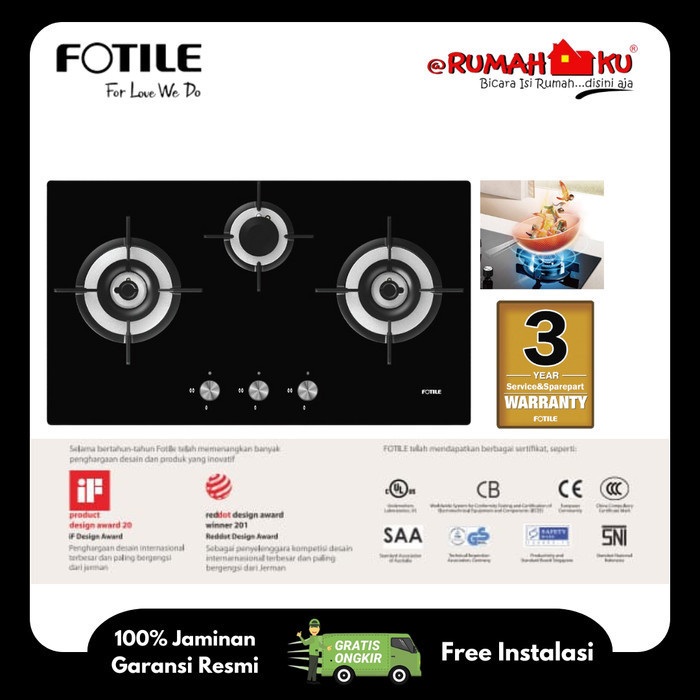 KOMPOR FOTILE GHG78312 GAS HOB