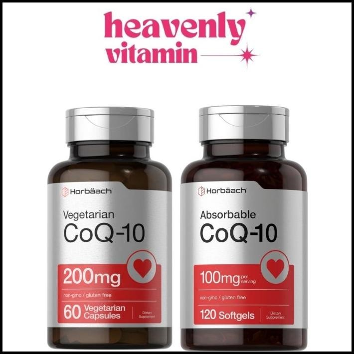 Horbaach Coq10 200Mg  60 Capsules & 100Mg 120 Softgels - Non-Gmo