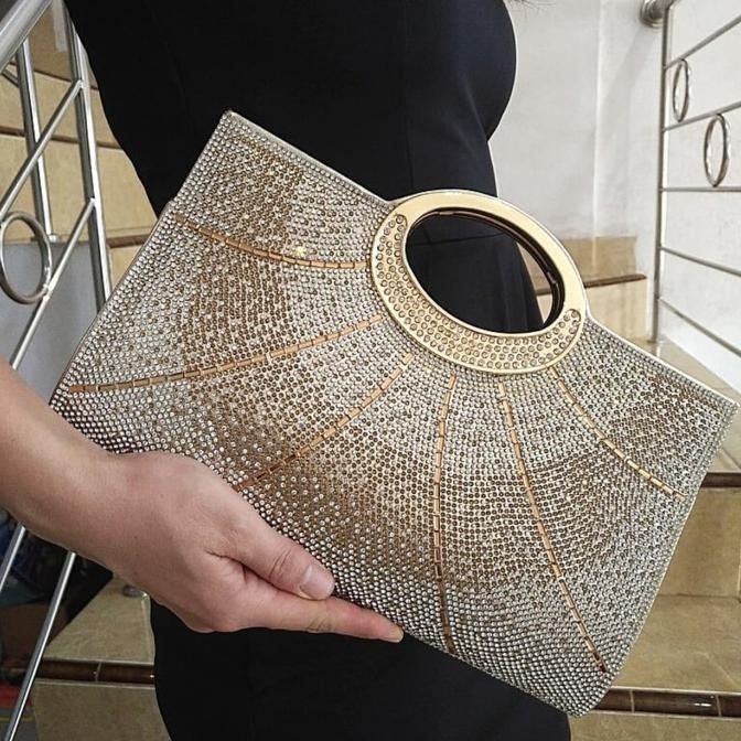 Tas Pesta Import Mewah Terbaru Dompet Clutch Pesta 70533 Gold