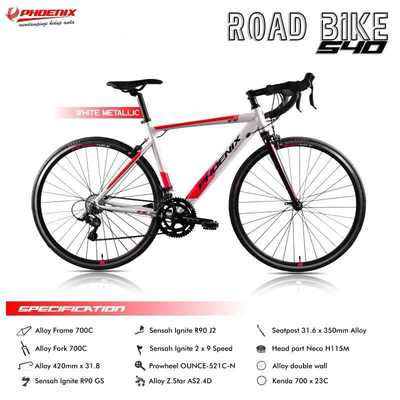 ROADBIKE SEPEDA BALAP 700 x 23C PHOENIX 540 / ROAD BIKE EXOTIC 2708 SL 2.0 ALLOY